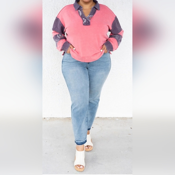 Judy Blue Mid Rise Rigid Magic Straight Leg Released Hem Jeans Regular Plus NEW - Picture 3 of 16